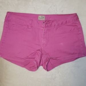 Pink denim shorts